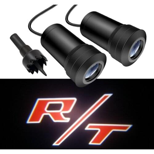 AEING 2pcs R/T logo Ghost Shadow Logo welcome Car LED Door Light Laser Slide Projector logo Emblem light For Dodge Challenger