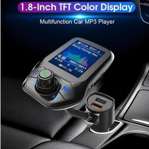 Car MP3 Player Bluetooth Cigarette Lighter Charger Auto Dual USB QC 3.0 Charge Vehicle Hand-frees Play Music Phone Call Socket