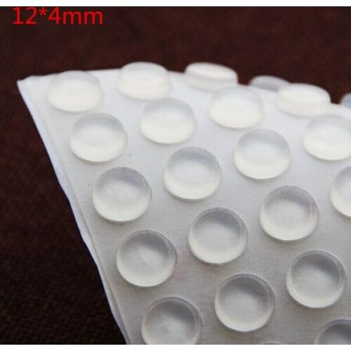 Furniture Bumpers 64pcs 12*4mm Clear Black Adhesive Bumper Pads Surface Protection for Wall and Wooden Floor (Cylindrical)
