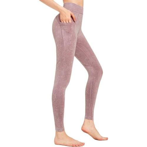 Seamless Wash Pants Women Pocket Slim Peach Hip Running Leggings Fitness Tight Sweatpants Sportswear Sports Trousers