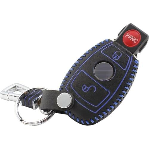 Genuine Leather car key case chain For Mercedes Benz W203 W210 W211 AMG W204 C E S Class CLS CLK CLA SLK 2008-2016