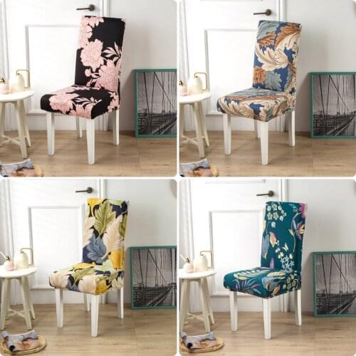 Floral Printed Anti-dirty Chair Cover Dining Room Seat Cover Case Elastic Stretch Chair Cover fundas para sillas de comedor