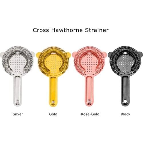 Cocktailshaker 304 Stainless Steel Cross Hawthorne Strainer Ice Strainer Cocktail Bar Accessories Tools High Density Spring