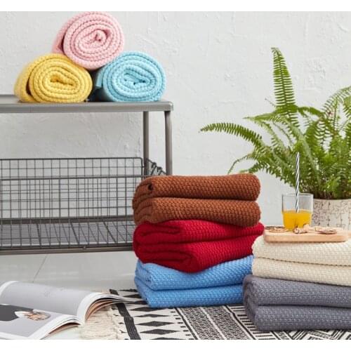 Baby Blankets Swaddle Wrap Solid Newborn Bebes Stroller Bedding Basket Blanket Super Soft Children Adults Knitted Quilts Cover