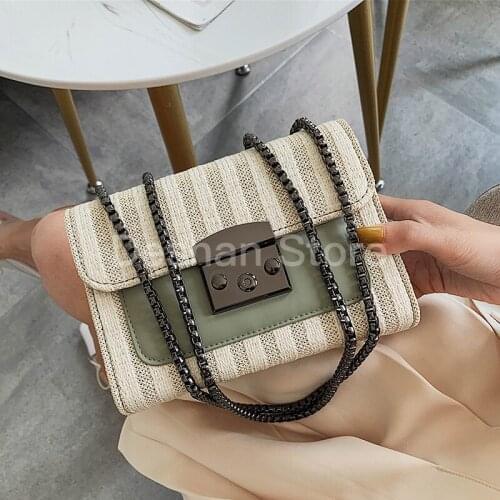 Elegant Female Mini Flap Square Bag 2020 Fashion New Quality Leather Womens Designer Handbag Lock Chain Shoulder Messenger Bag