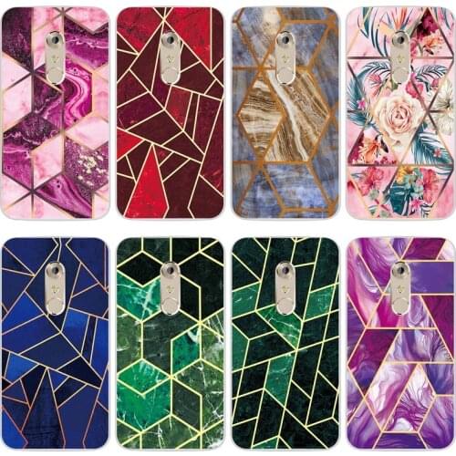 Geometric Marble Soft Phone Case for ZTE Axon 7 A2017 A2018 Axon 7S Funda Glossy Colorful Flower Silicone Phone Back Cover Shell