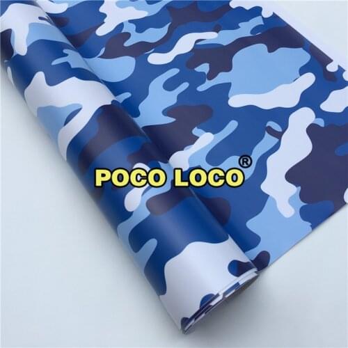Quality Matte Blue Car Wrap Vinyl Camo Wrap Self Adhesive Vinyl Wrap Flexible With Air Release Film Sheet Wrap Roll Custom Made