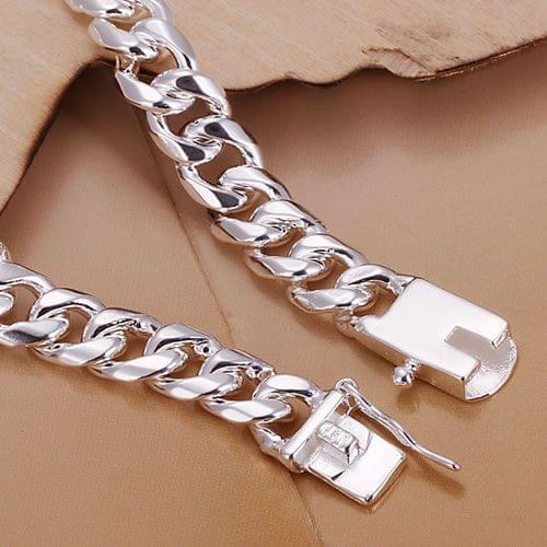 KN-H227 Wholesale Silver Color Bracelet For Ladies 925 Free Shipping Factory Price Fashion Jewelry 8mm Square Lock Bracelet