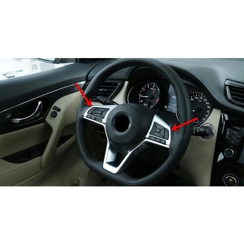 For Nissan Leaf 2018 2019 ABS Matte Interior Steering Wheel Button Cover Trim 2pcs Car Styling Accessories