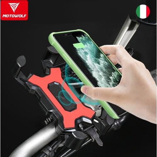 MOTOWOLF Universal Motorcycle wireless charger 4-6.5inch Mobile phone holder Riding shockproof navigation fixed clip frame