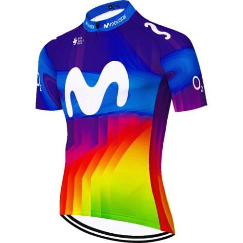 Team 2020 movistar men cycling jersey quick dry Breathable maillots ciclismo short sleeve bicycle jersey for men