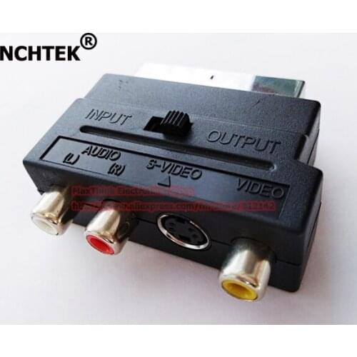 NCHTEK Component RGB SCART Male to 3-RCA Female & an S-Video socket A/V Adapter/Free shipping/3PCS