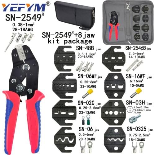 Crimping Pliers SN-48BS=48B+28B Jaw Set 2.8 4.8 6.3 VH3.96 Crimper Tube Insulation Terminals Clamp Electrician Repair Tools Kit