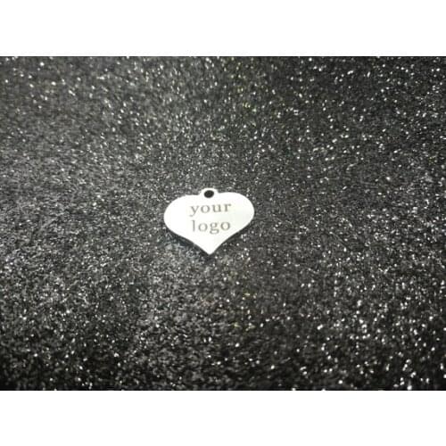 MYLONGINGCHARM Free engraving 30pcs/lot Heart Charm 15x14mm Custom Logo Words Charms Tags Custom Bracelet Charm