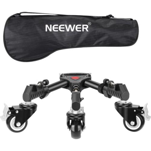 Neewer Photography Tripod Dolly, Heavy Duty with Larger 3-inch Rubber Wheels,Adjustable Leg Mounts and Carry Bag for Tripods