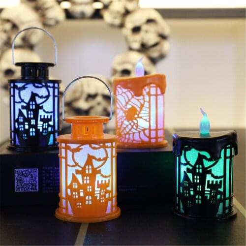 Halloween Decoration Led Candles Tea Light Vintage Castle Pumpkin Ghost Hanging LED Lantern Lamp Halloween Party Home supplies