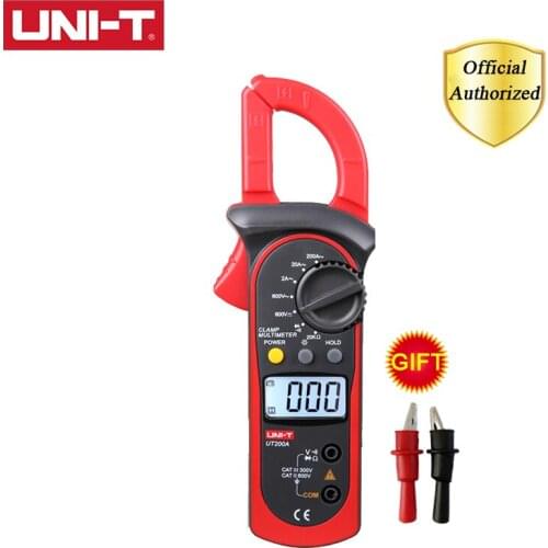 UNI-T UT200A Digital Clamp Meter Multimeter Current AC/DC Voltage Resistance Tester Ohm DMM Voltmeter AC Ammeter LCD Backlight