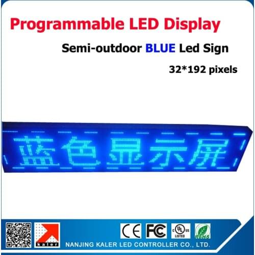 Factory Supply Blue Color P10 Semi-outdoor LED Display Screen Scrolling Message Board P10 40*200CM LED Signs for Sale