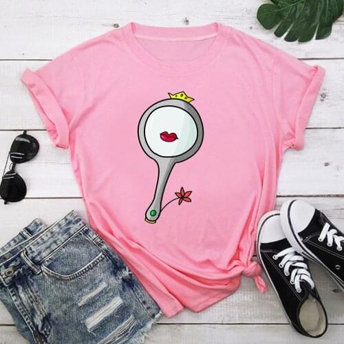 New lips Tshirt Women T-shirts Tops Femme Clothes Female T-shirt Harajuku Summer 90s Tshirt XK00027