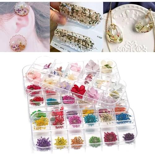 1Box Real Dried Flowers Dry Plants Epoxy Resin Molds Fillings For DIY Pendants Necklace Jewelry Making Home Craft Nail Art Decor