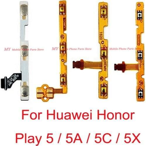 10 PCS Volume Power Side Button Switch Flex Cable For Huawei Honor Play 5 5A 5C 5X Power ON OFF Flex Cable Ribbon Repair Part