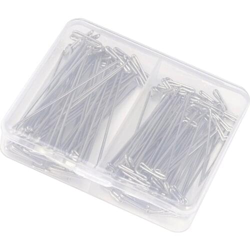 100 Piece / Set Wig Making Pins Needles Set, 2 Sizes 54mm + 45mm Wig T Pins Hair