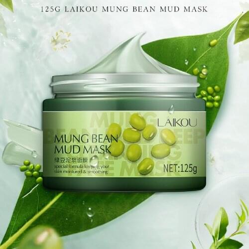 125g Face Cleansing Mung Bean Mud Peeling Acne Blackhead Treatment Mask Remover Contractive Pore Whitening Hydrating Care Creams
