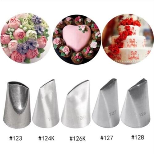 5 Pcs/Set Austin Rose Petals Stainless Steel Lcing Piping Nozzles Fondant Cake Decorating Pastry Sets Tools Bakeware