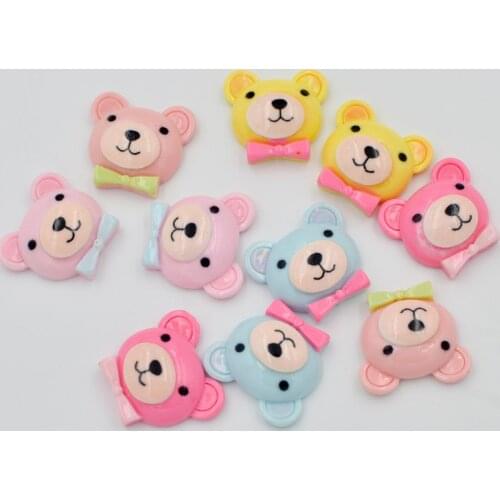 50pcs Mix Resin Hand-paint Mr.bear Flatback Stone Child Scrapbook Buttons Craft F218*5