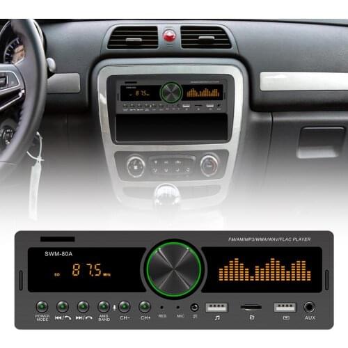 60% Dropshipping!!SWM-80A Car Stereo Player Dual USB AUX Input Colorful Light MP3 Player Audio Radio Receiver for Auto