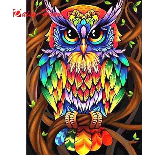 Diamond Mosaic Full Square Owl Rhinestones Art Animal Diamond Painting Cartoon Cross Stitch Decoration For Home