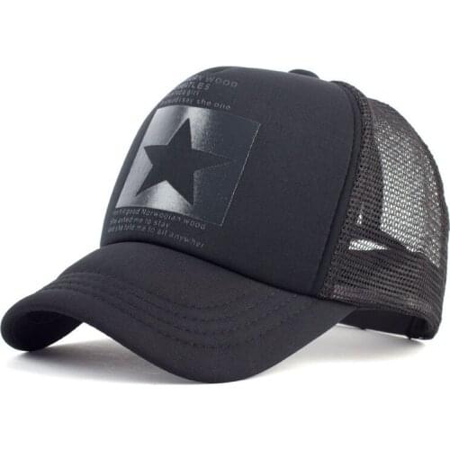 Summer Star Printing Women Men Mesh Baseball Caps Unisex Adjustable Walking Breathable Snapback Cap Visor Fashion Hat BONE Q001