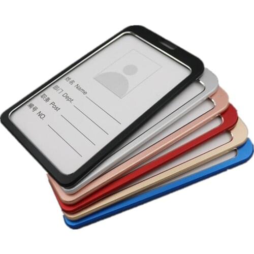 Aluminum Alloy Staff Employees Work Card Holder ID Name Tag Badge Holder Pass Access Card Cover Case Students Bus Card Sleeve