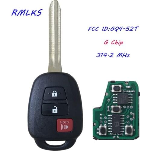 NEW UNCUT FOR TOYOTA RAV4 HIGHLANDER KEYLESS REMOTE FOB TRANSMITTER GQ4-52T G H CHIP 3 BUTTON