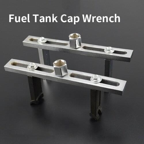 Fuel Tank Cap Wrench Straight Angle Two Jaws Gasoline Pump Spanner Alloy Steel Durable Adjustable Fuel Cap Disassembly Tool