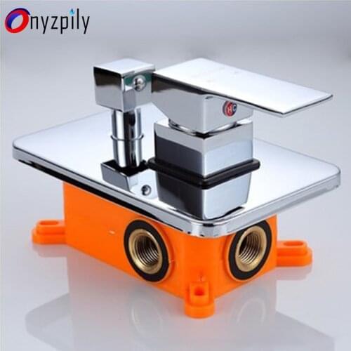 Chrome Replace Mixer Valve 2/3 Water Ways Shower Faucet Spool with Temperature Display Mixer Valve Shower Faucet Cartridge