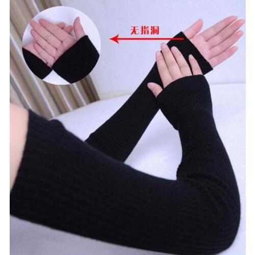 40cm 50cm 60cm Cashmere Gloves Female Long Design Thickening Thermal Slip-Resistant Wool Felt Sleeve Sleeves Elbow Wrist Support