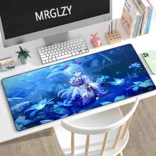 MRGLZY XXL Genshin Impact Ganyu Mouse Pad Gamer Anime Sexy Girl Large Desk Mat Computer Gaming Peripheral Accessories MousePads