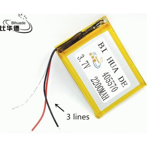 3 lines Li-Po Size 405570 3.7V 2200mah Lithium polymer Battery With Protection Board For GPS Tablet PC Digital Products