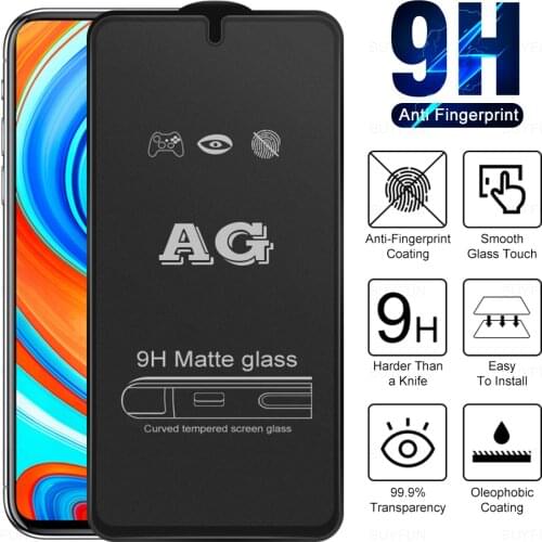 Full cover matte frosted tempered glass for xiaomi redmi note 9 pro screen protector for xiaomi xiomi redmi note 7 pro film