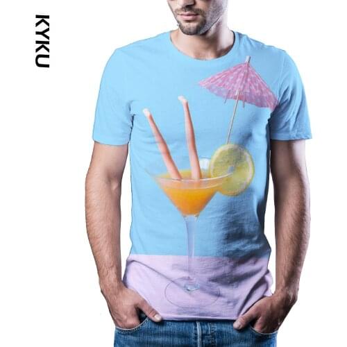 KYKU hottest new funny T-shirt hip hop mens / womens 3D printing T-shirt short sleeve original accommodation style T-shirt