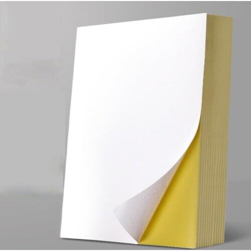 GY Label Sticker 100 Sheets Adhesive A4 Paper Paste Glossy Laser Printer Blank Reversed Adhesive Paper Inkjet Printing Paper