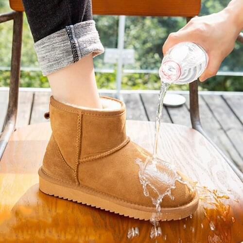 New fashion 100% genuine sheepskin leather snow boots australia classic natural fur women boots warm wool winter shoes for women