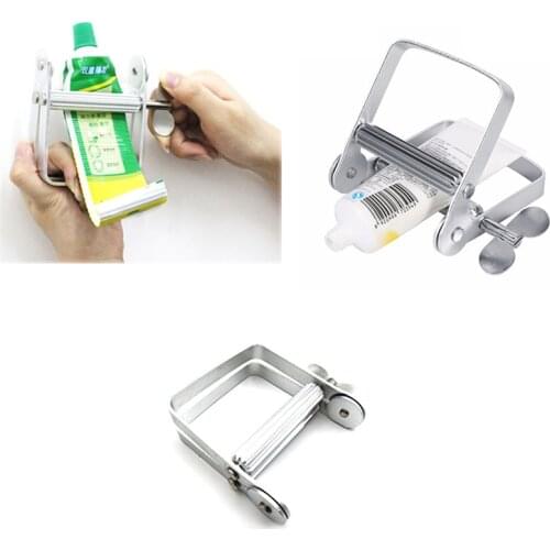 Portable Manual Aluminum Toothpaste Dispenser Tooth Paste Tube Squeezer Accessories Hair Color Dye Paint Rolling Squeezing Tools