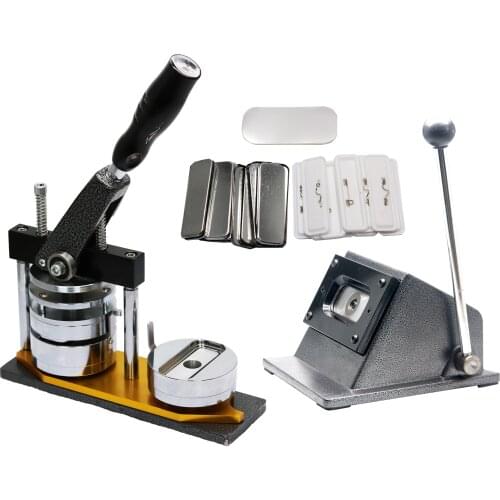 Rectangle 68*24mm name tag button badge making + 68*24mm paper cutter + 500pcs 68*24mm pin badge component