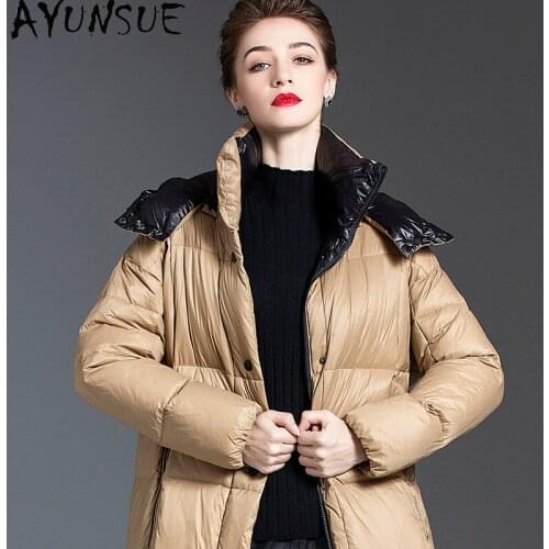 Duck Down Jacket Female Winter Parkas 90% White Duck Down Coat Female Thick Warm Long Puffer Jacket Women Hooded 20304 KJ5874