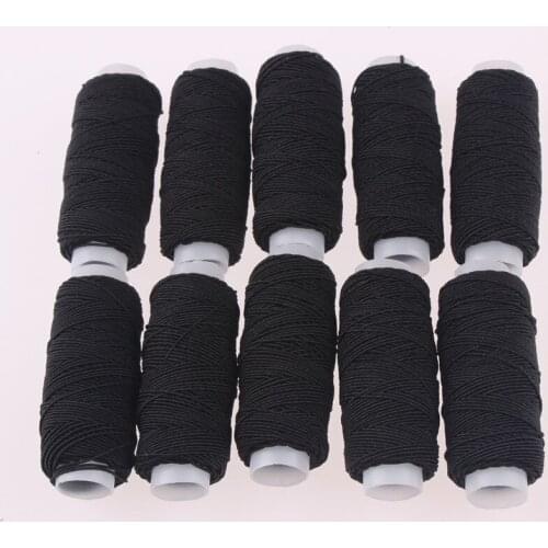 Pulaqi DIY High Quality White Black Elastic Thread Polyester Thread Round Elastic Cord Thread Industry Fabric Supplier Accessory