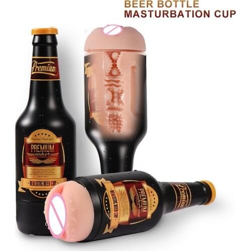 Sex Realistic Beer Masturbation Cup Male Pocket Aircraft Cup Vagina Real Pussy Masturbator Passion Cup Adult Sex Toys For Man