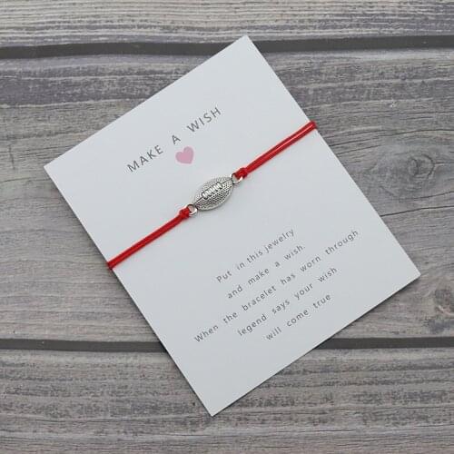 Football charm Lucky Wish Card Rope sport Women Bracelet for Women Men Friendship kids Bracelets & Bangles Jewelry