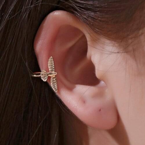 Single Earring Black Gold Silver Plated Eagle Cezch Huggie Clip on Earcuff Earring For Women Bird Cuff Earring Ear Cuff Bronics